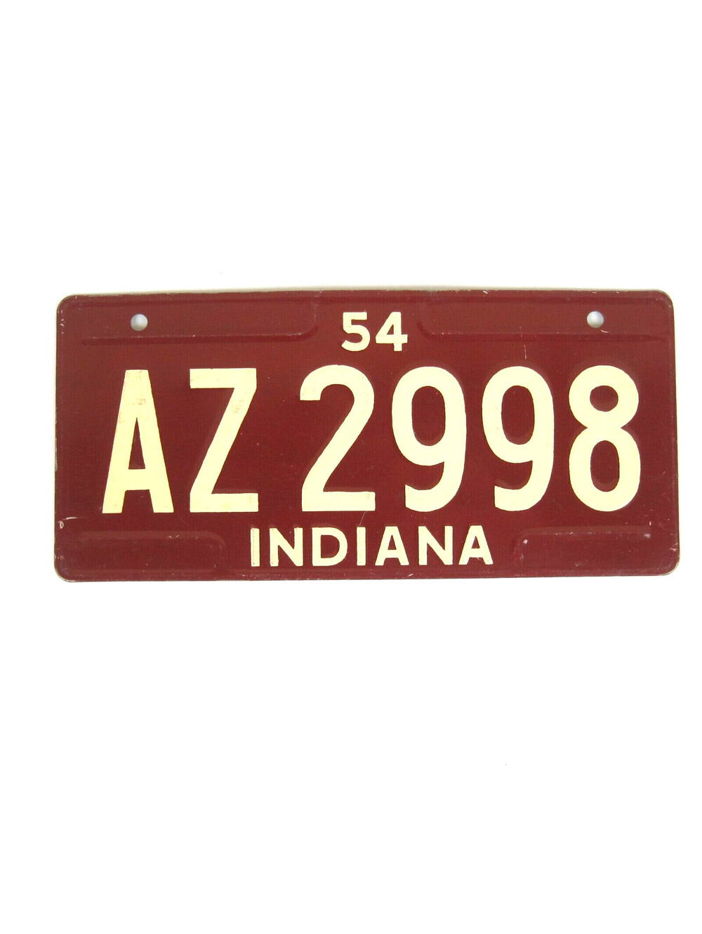 Vintage 1954 Wheaties Cereal Indiana Metal Bicycle License Plate Mini AZ 2998